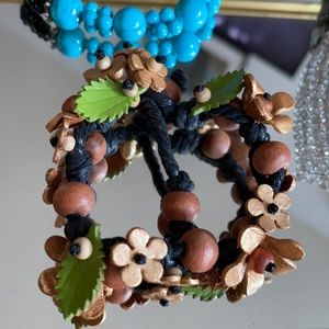 Handmade Wood Floral Braclet